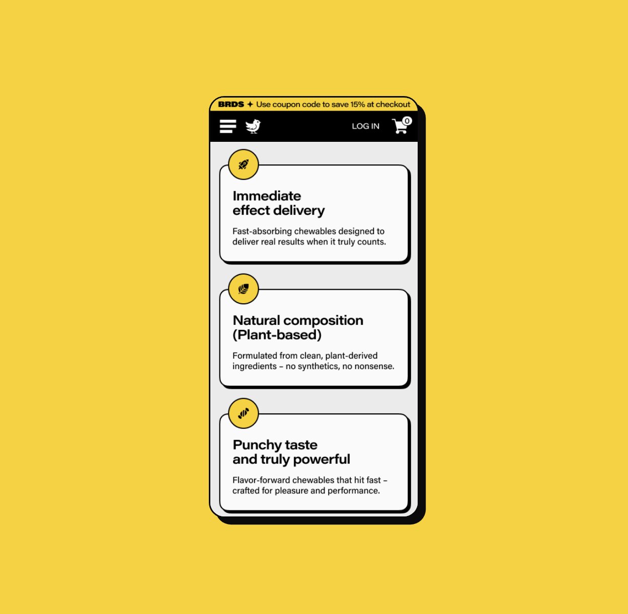 Benefit cards on a phone