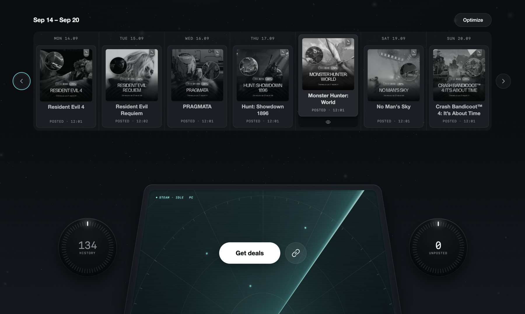 Game Radar: the week of scheduled deal posts above the radar that finds them