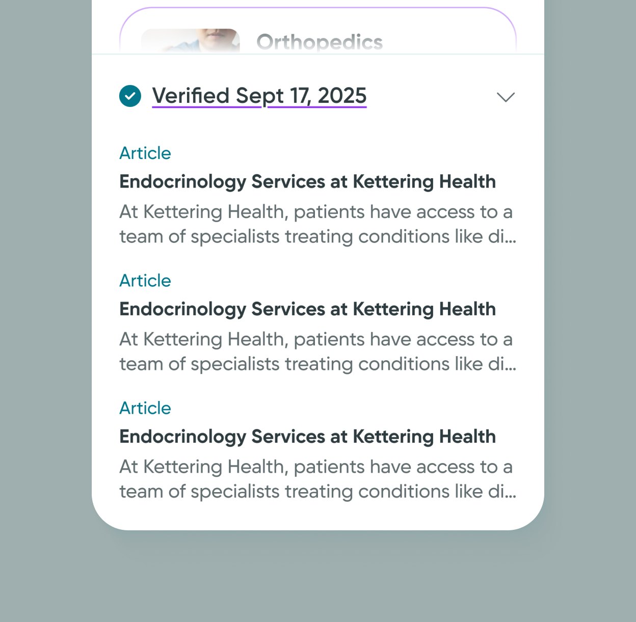 Verified sources under an answer