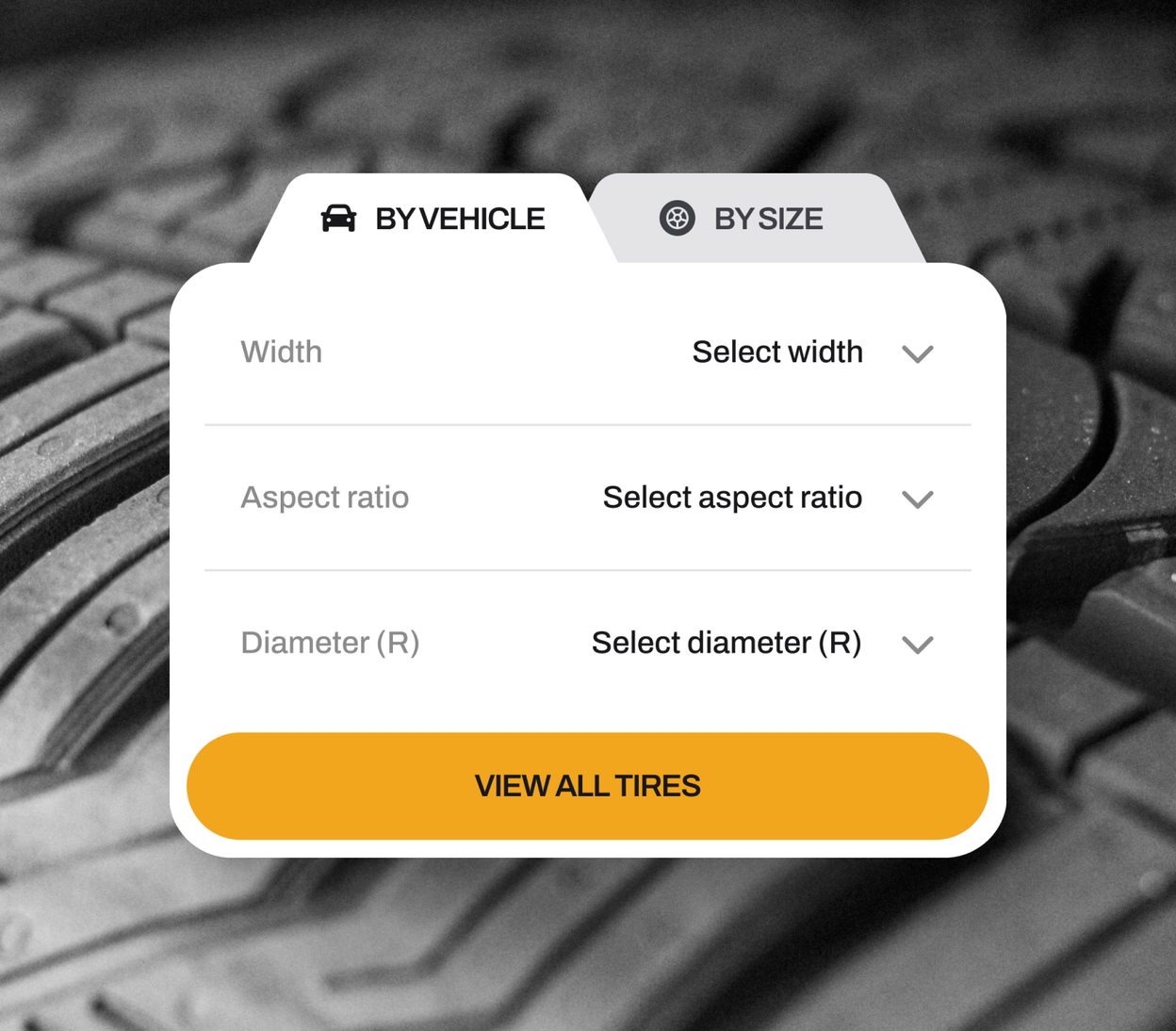 Find Tires by size on a phone